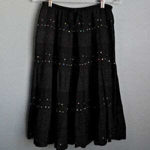 2/$13 Indian Tropical Fashion Women Skirt One Size Crinkle Pleat Ruffle Boho